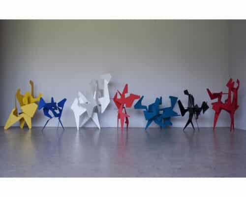 ensemble de sculptures de la série situation du sculpteur Mpcem