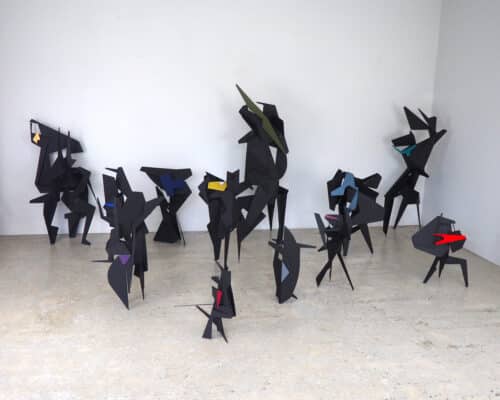 ensemble de sculpture de la série zombie , abstraction géométrique sensitive