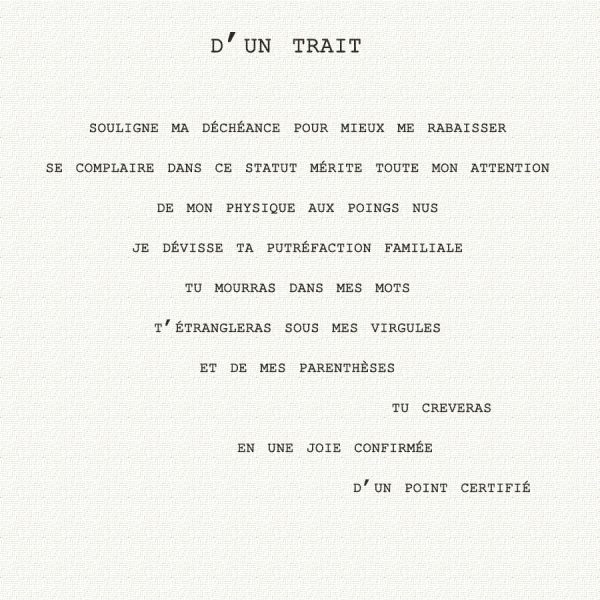d’un trait